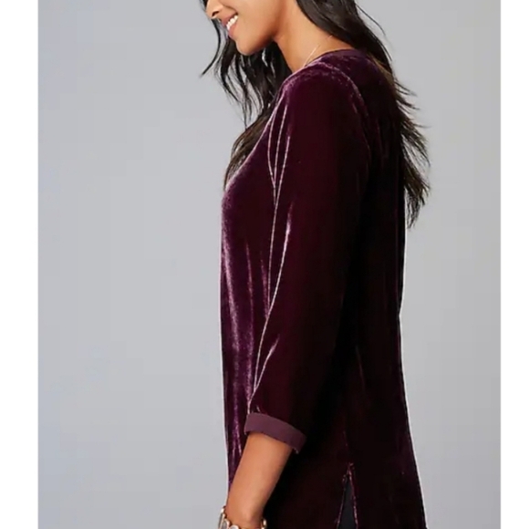 J.jill Luxurious Silk Blend Velvet Women's Tunic Top Holiday Sz 3X Boat Neck - Picture 4 of 10
